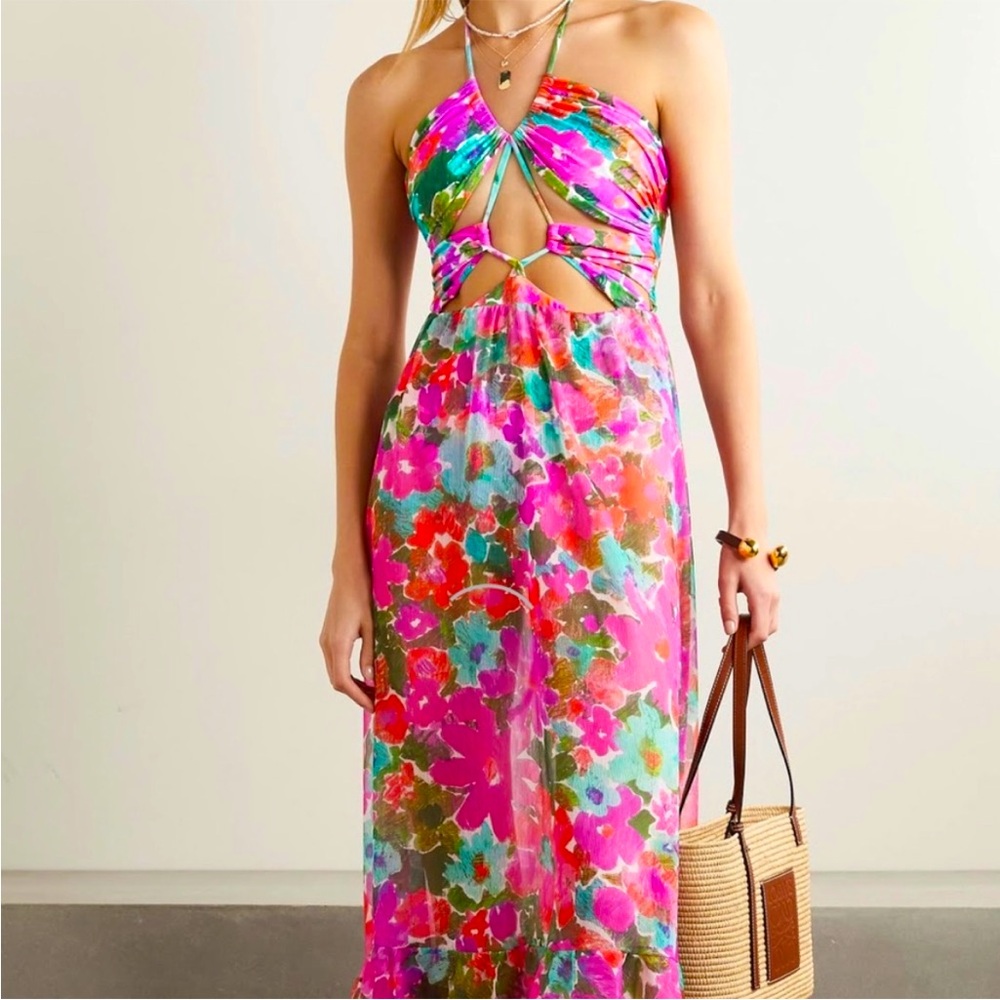 ✨ PatBO Tiered Halter Maxi Sundress 💖